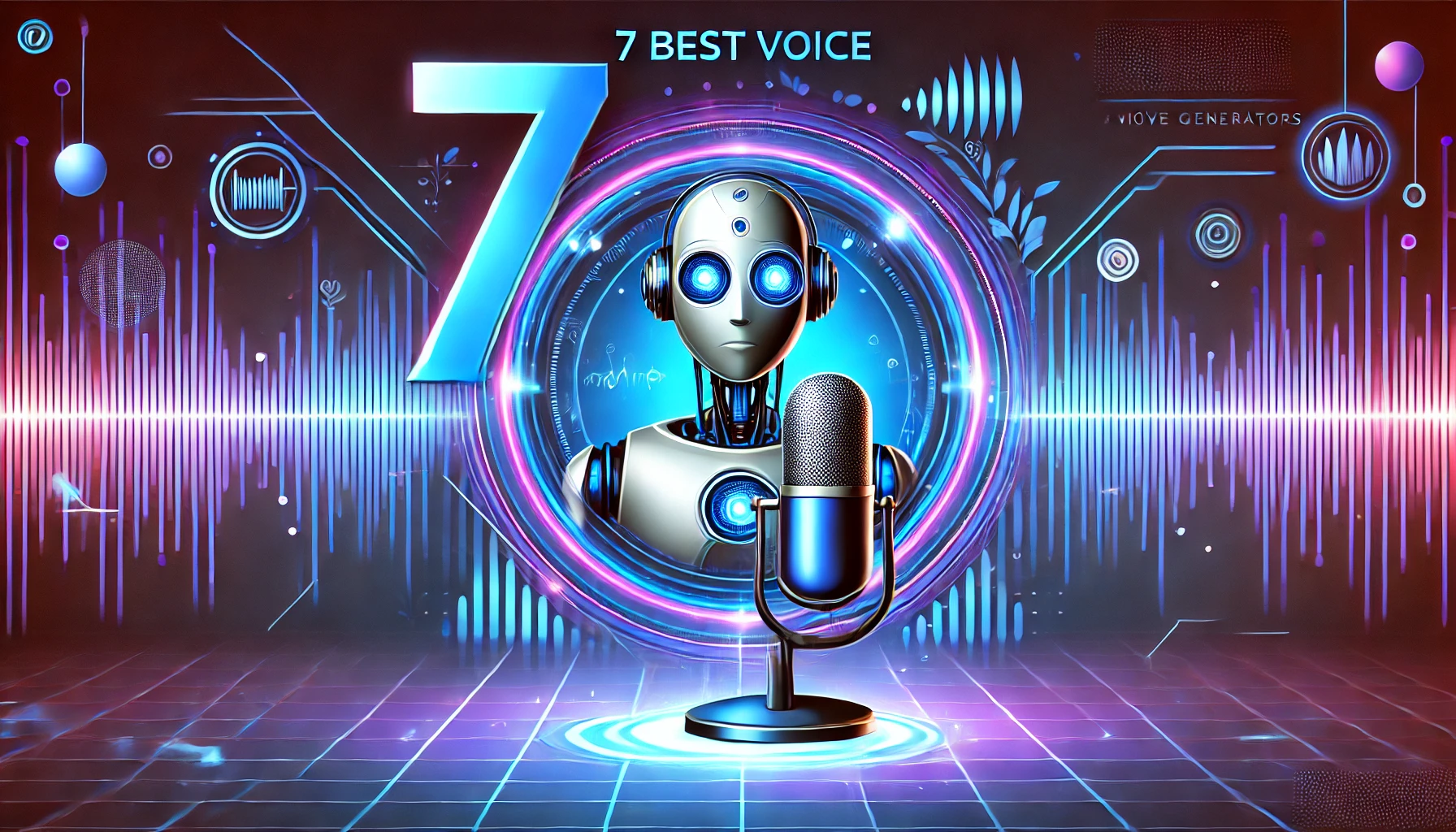 DALL·E 2025 02 12 03.45.53 A futuristic digital illustration featuring an AI generated voice assistant with sound waves and a robotic microphone. The background should have a te